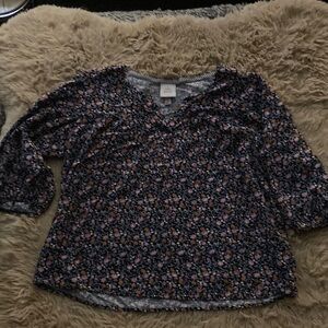 Knox Rose Black Smocked Blouse with Relaxed Fit